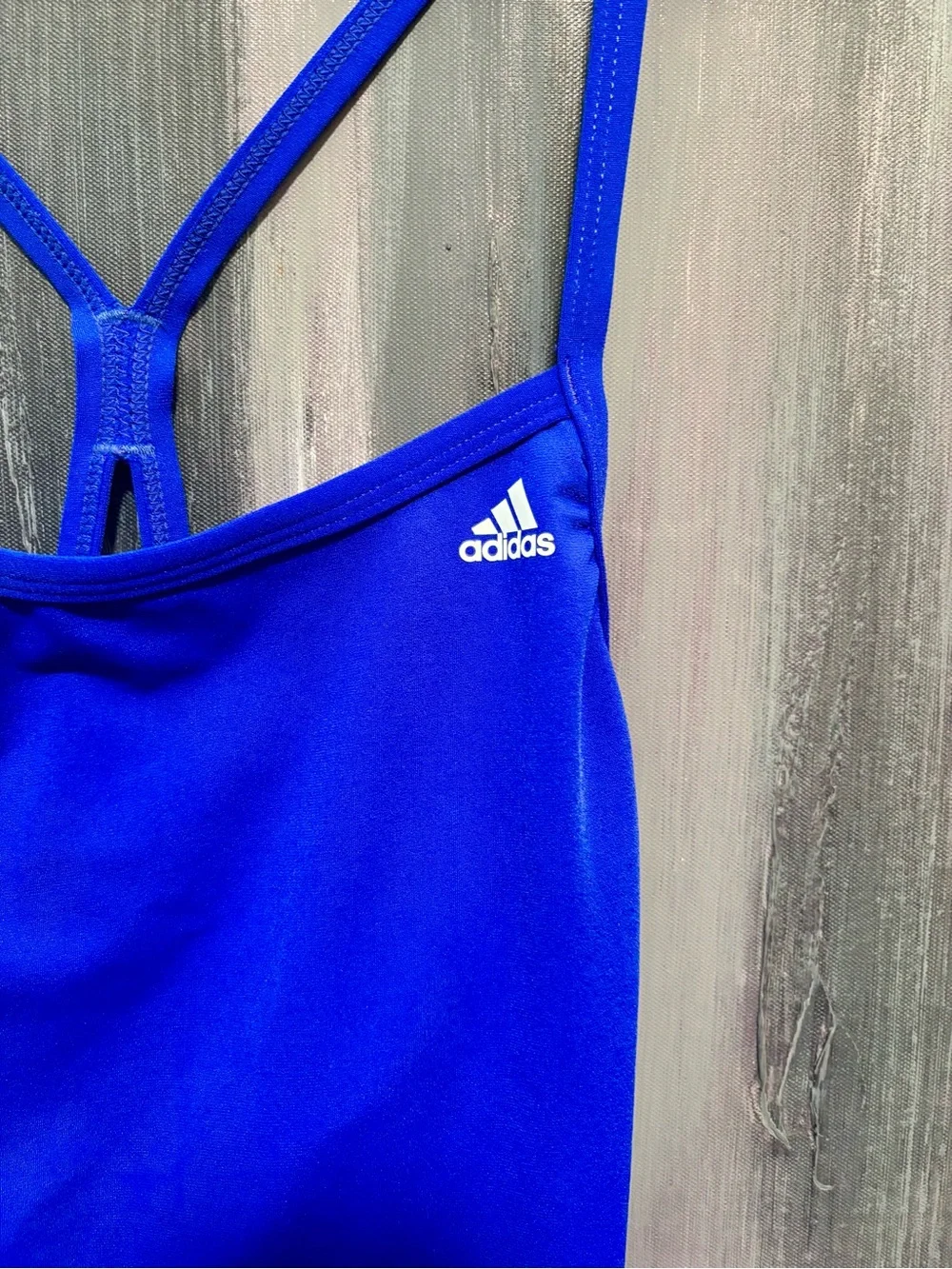 adidas Royal Blue One Piece Swimsuit EU 40 US M Training Lap Swim Athletic Y Bac